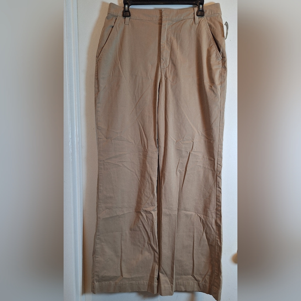 Gap Khaki Flare Chino Women's Size 12 NWT'S High‎ Rise Wide Leg Pants